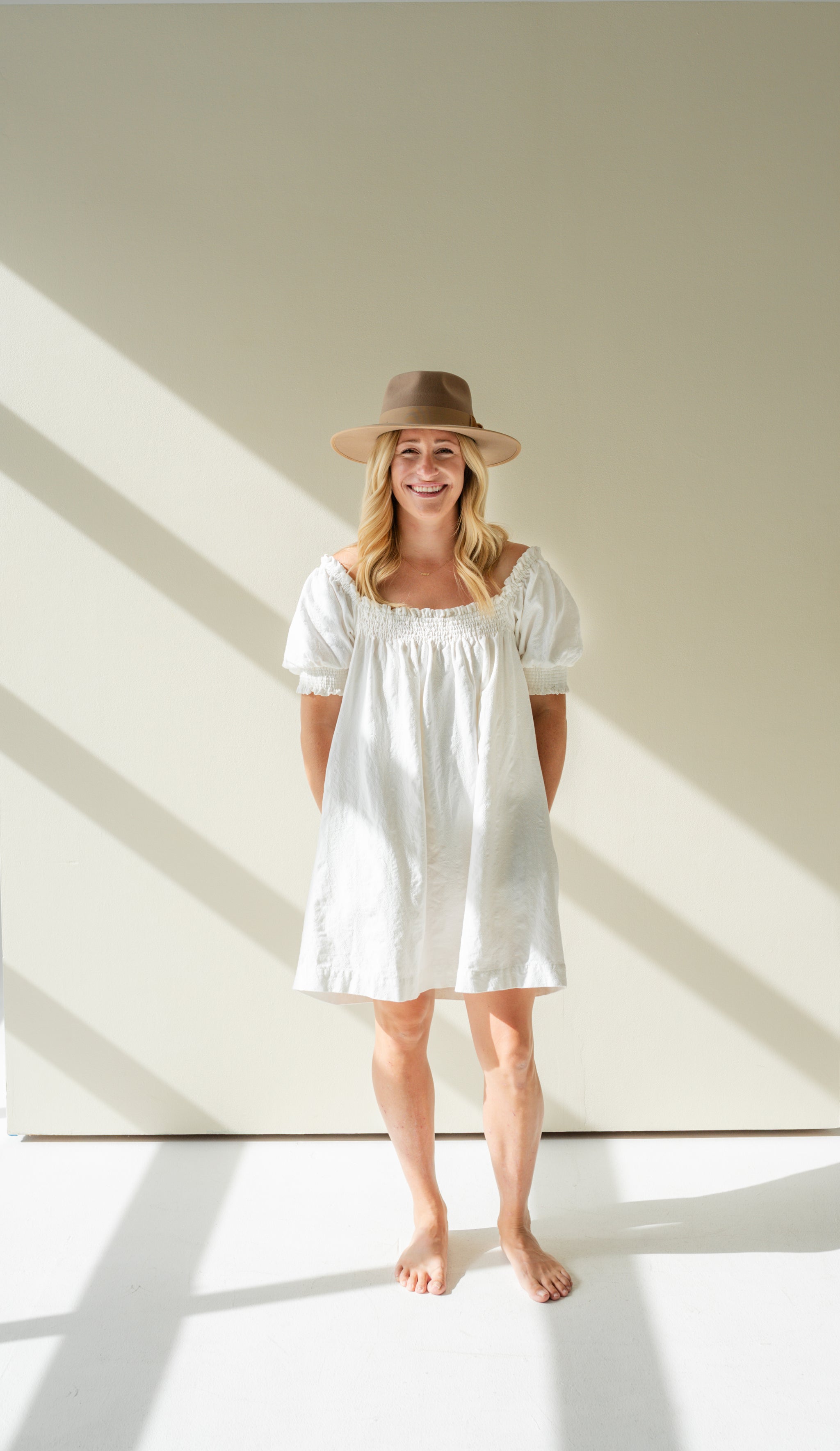 Camp the Label Women’s Ford Fedora Hat in French Beige Australian Wool Lack Of Color 100% Australian Wool Wide Brim Fedora Rancher  main image 3