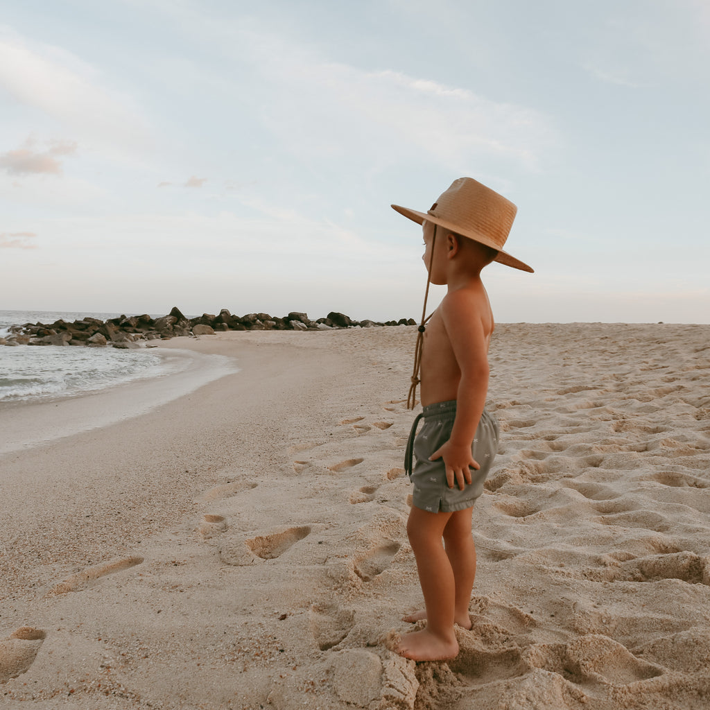 Harper, Brown Wide Brim Straw Hat Camp the label